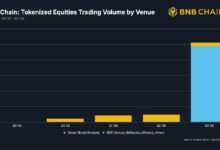 BNB Chain обогнала Solana и Robinhood: объем торгов акциями 25,6 млрд$ BNB Chain обогнала Solana и Robinhood: объем торгов акциями 25,6 млрд$